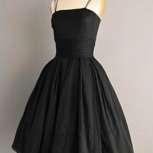 vintage 1950s Black Holiday Party Dress - Size XS